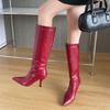 2024 Herbst Damen Schlangenmuster Spitz Stiefel