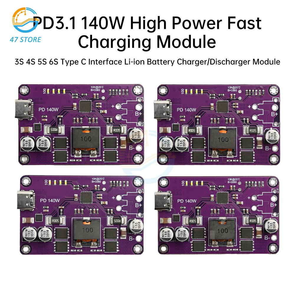 PD3.1 140W Fast Charger Module 3S 4S 5S 6S Lithium Battery Charger Discharger Module Type C Interface Suppor QC3.0 2.0 AFC FCP