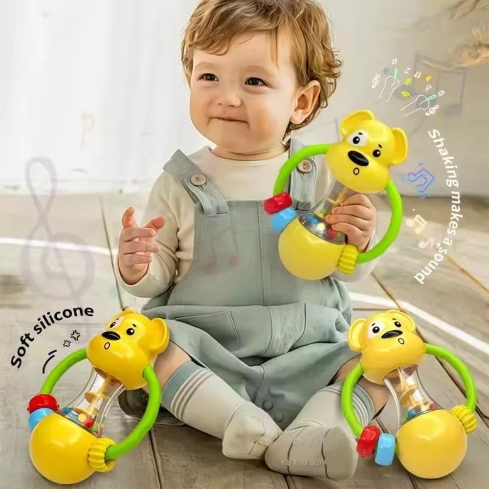 Bear Bell Ball Rattle Soft Sensory Toy Sensory Development Hand-Cranked Bell  Early Education