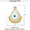 3pcs/Lot Enamel Hamsa Hand DIY Earrings Charms Heart Eye Neaclace Pendant Stainless Steel 14K Gold Color Jewelry Accessory