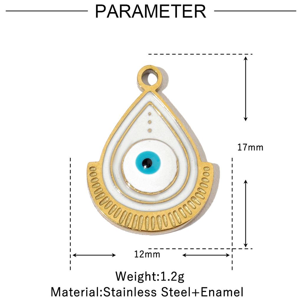 3pcs/Lot Enamel Hamsa Hand DIY Earrings Charms Heart Eye Neaclace Pendant Stainless Steel 14K Gold Color Jewelry Accessory