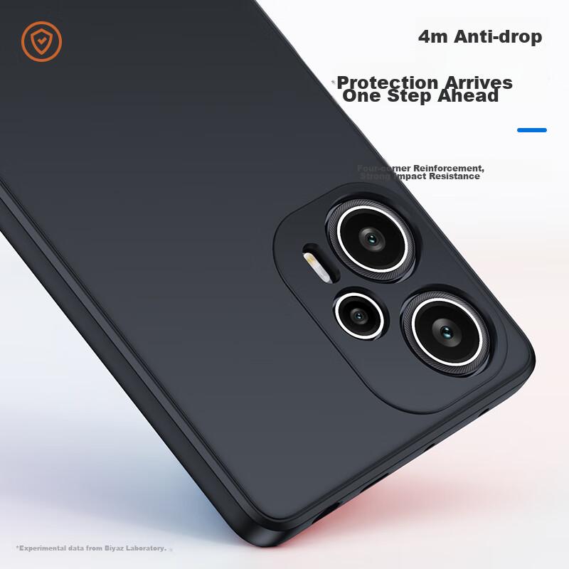 BIAZE Phone Case for Redmi Note12Turbo, Redmi Note12Turbo Full Protection Shockproof Ultra-Thin Heat Dissipation Frosted Liquid Soft Case JK298 Black