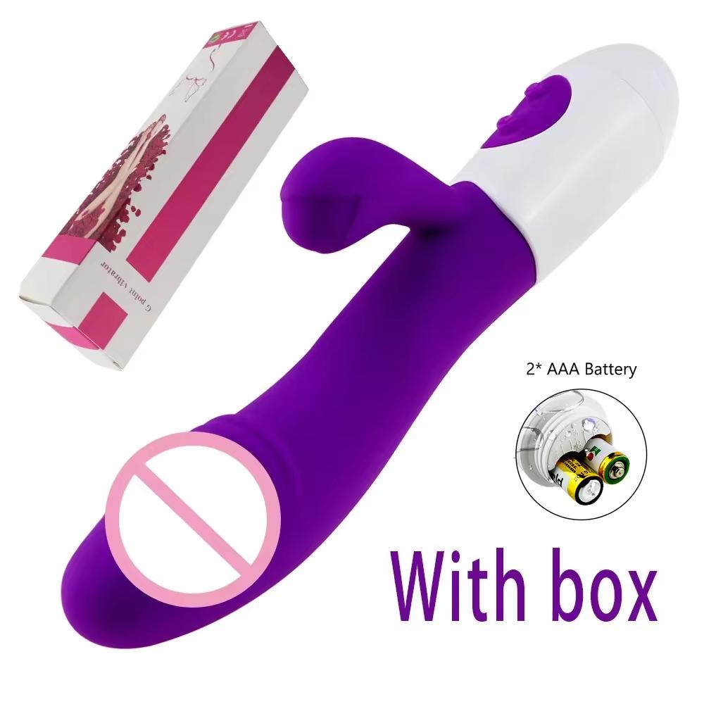 Powerful Dildo Rabbit Vibrator G Spot Clit Vagina Anal Stimulator Nipple Massage Masturbator Female Sex Toy for Adults Couple