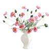 Flocked Poppy Silk Flower - 4-Head Single Stem for Wedding & Home Décor Vase