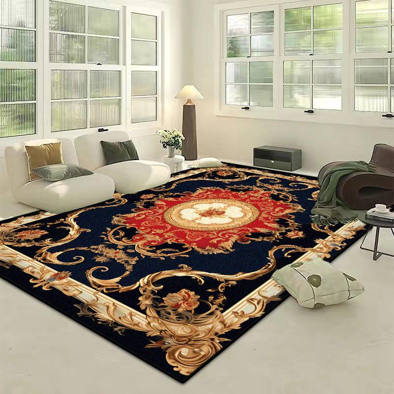 European Style Home Decoration Luxury Living Room Rug Big Size Antiskid Lounge Area Rug Soft Easy Cleaning European Tatami Mat