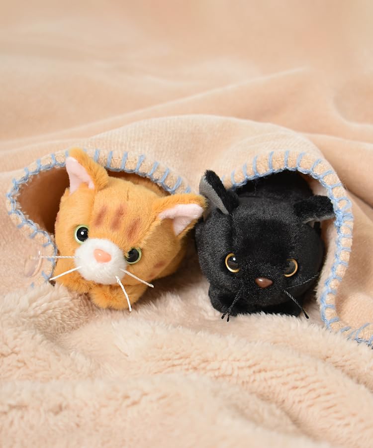 Bleu Bleuet Lying Down Chubby Cat Plush Toy (Black)