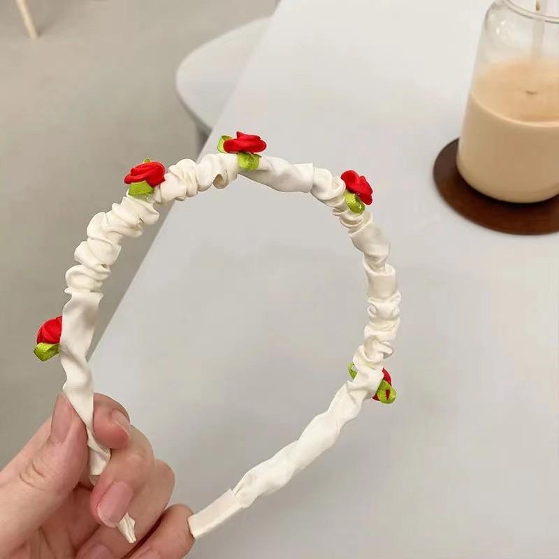 French Retro High Crown Wide-Brimmed Plush Headband for Face Washing and Outings