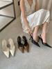 Women's Pointed Toe Thin Heel Ruffled French Style Elegant Unique Design Sandals - Perfect for Daily Wear