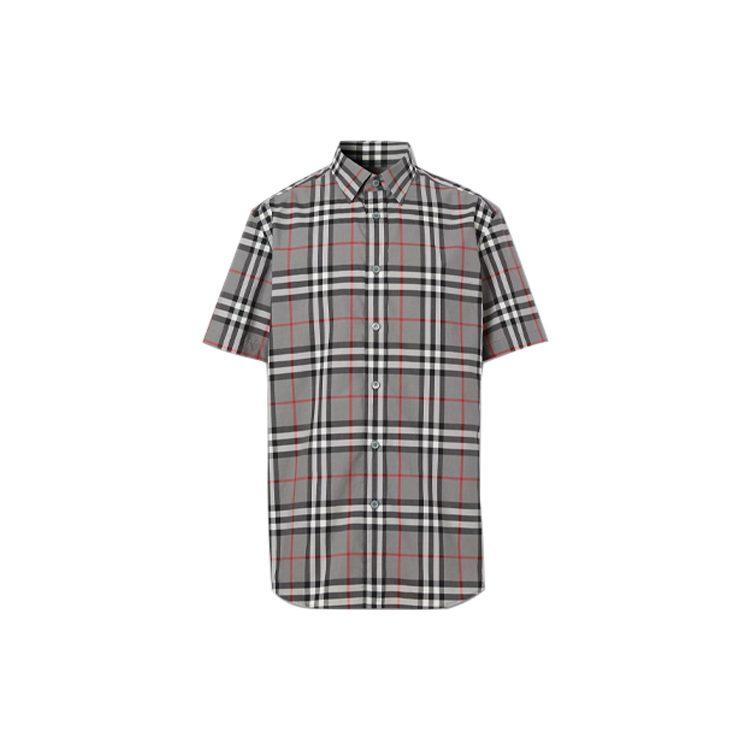 Burberry Shirts Men's Gray Pointed Collar Moderate Shirt 80293701
