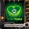 TapestryWerder Bremen FC Custom Name Text Personalized Wall Hanging Tapestry Home Wall Decor