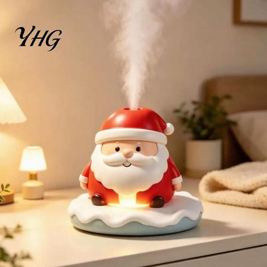 Christmas Table Decoration Santa Claus Humidifier, Mini Cool Mist Resin Atmosphere Night Light Humidifier with LED for Car Bedroom Home Office Silent