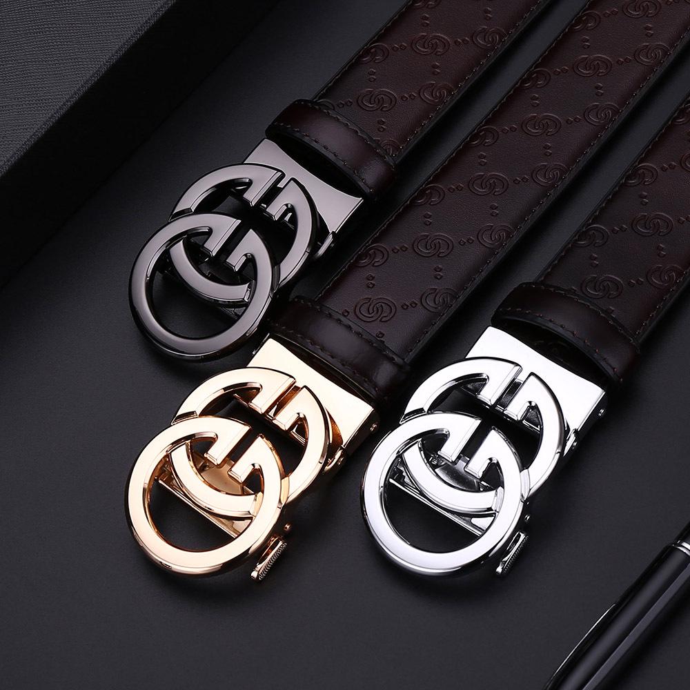 Men's High-End Genuine Leather Automatic Buckle Belt - Versatile Casual Cowhide Waistband