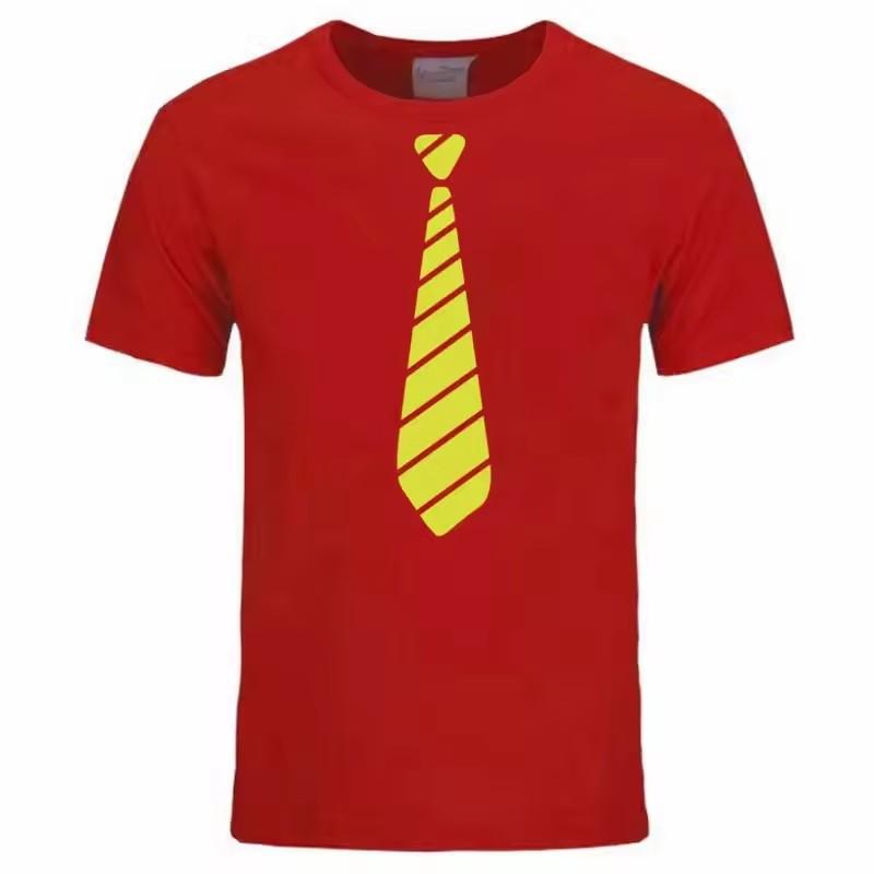Summer Fun Tie Design Men's T-Shirt Novelty Fashion Hip Hop Short Sleeve Casual Comfortable 3D Printing Handsome Clothing