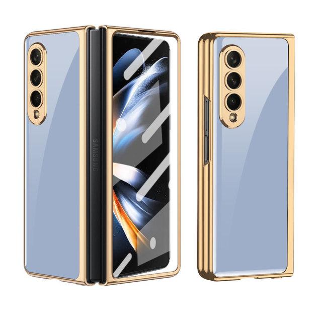 Luxury Electroplated Frame Phone Cover For Samsung Galaxy Z Fold 4 Case Camera Protection Covers For Galaxy Z Fold4