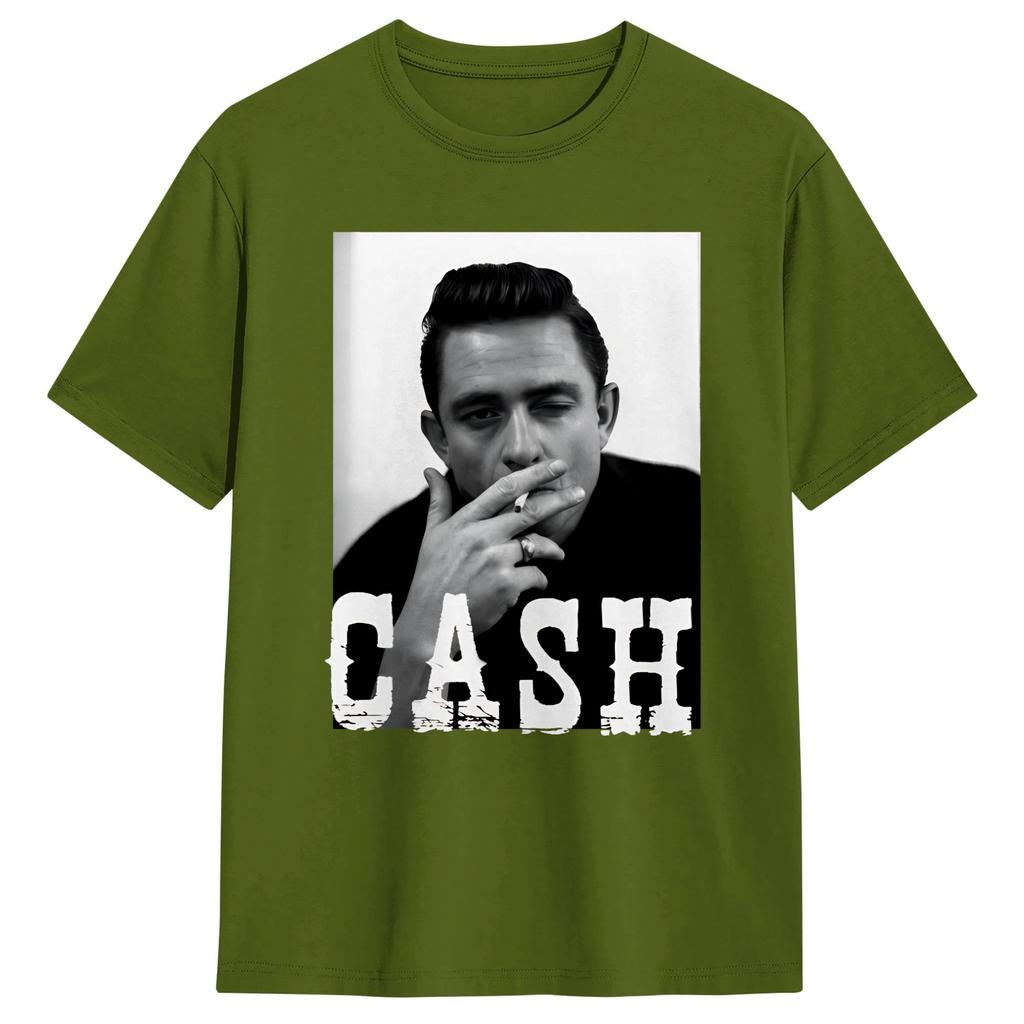 Vintage T Shirt Johnny Cash 100 Cotton T Shirts  Hip Hop Tshirt for Unisexs Summer Aesthetic Printed Short Sleeve Tops