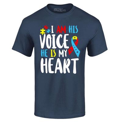 I Am His Voice He Is My Heart Autism Awareness T-shirt Autism Shirt