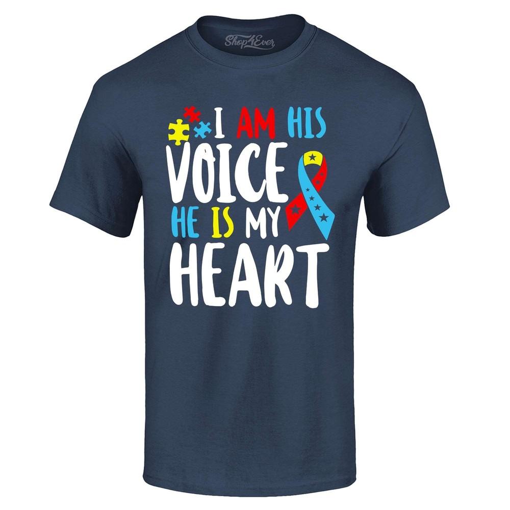 I Am His Voice He Is My Heart Autism Awareness T-shirt Autism Shirt