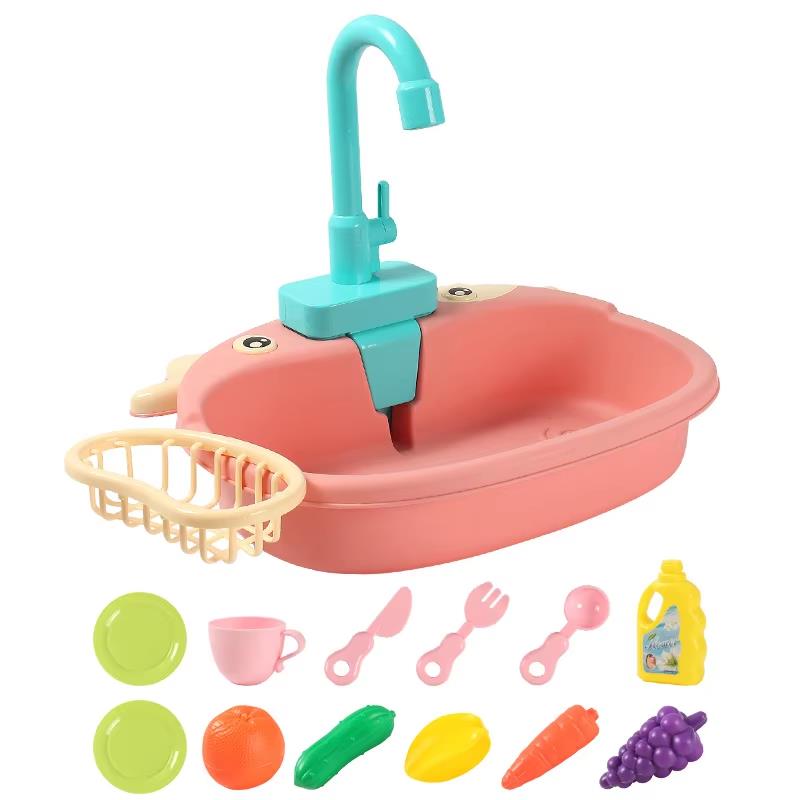 Set Children Role Play Girl Toys Kids Kitchen Sink Toys Simulation Electric Dishwasher Mini Kitchen Food Pretend Play House Toy