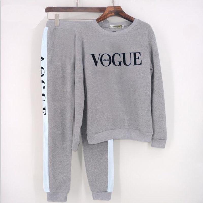 

Принт Vogue Женские Толстовки Худи Дамские Свободные Пуловеры Джемперы Топы S серый