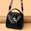 European and American Retro Boston Bag Women's Bag Soft Leather Shoulder Crossbody Bag New Fashion Versatile Trendy Large Capacity Handbag