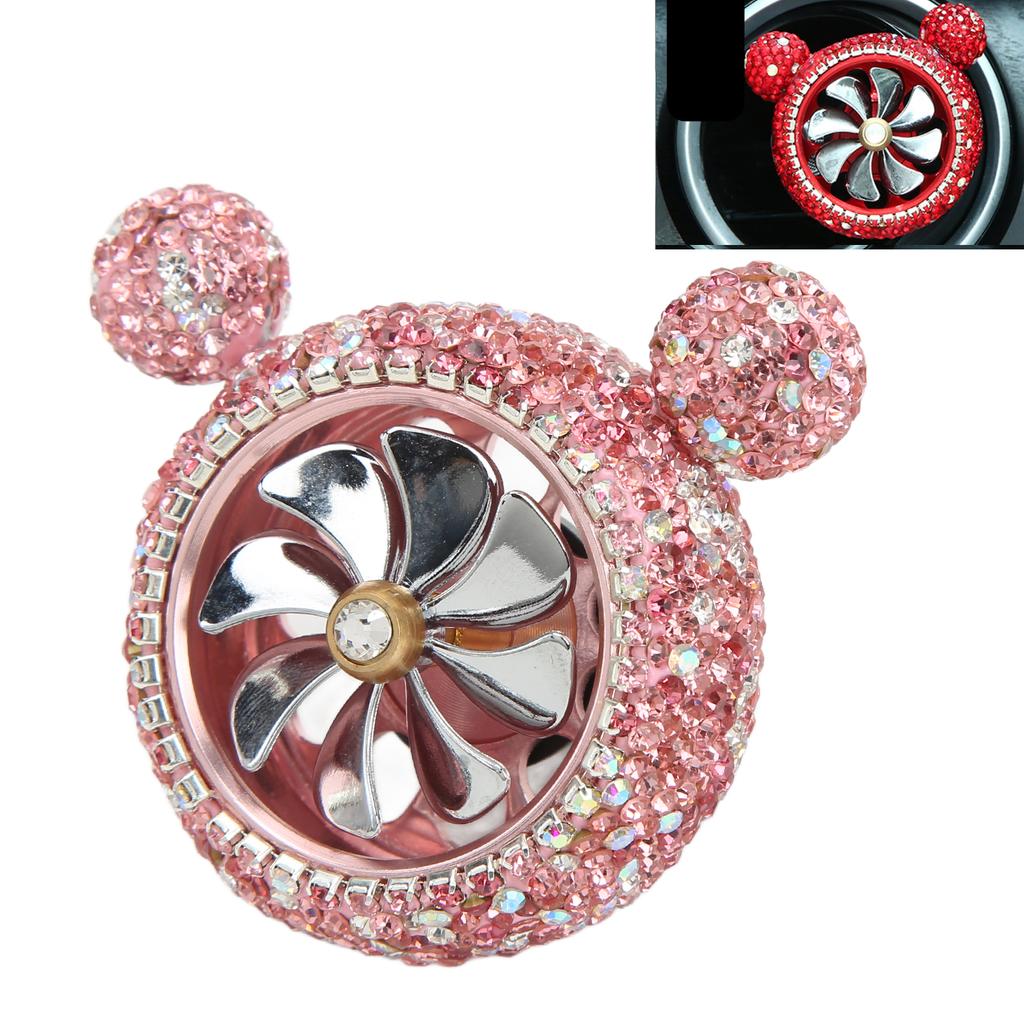 Car Air Vent Fragrance Decoration Sparkly Rhinestones Cute Shape Interior Car DecorationPink