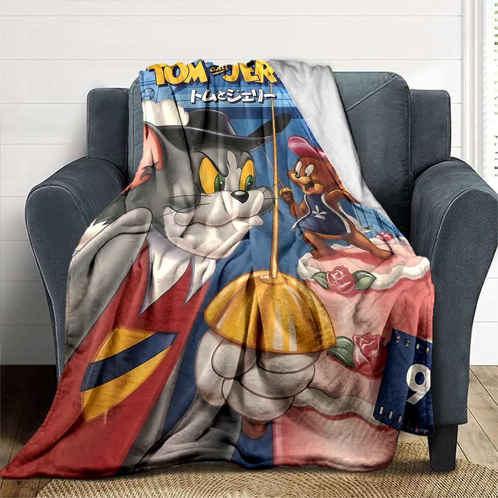 1pc Tom and Jerry Flannel Blanket - Soft Warm Throw for Home, Office, TravelL1349