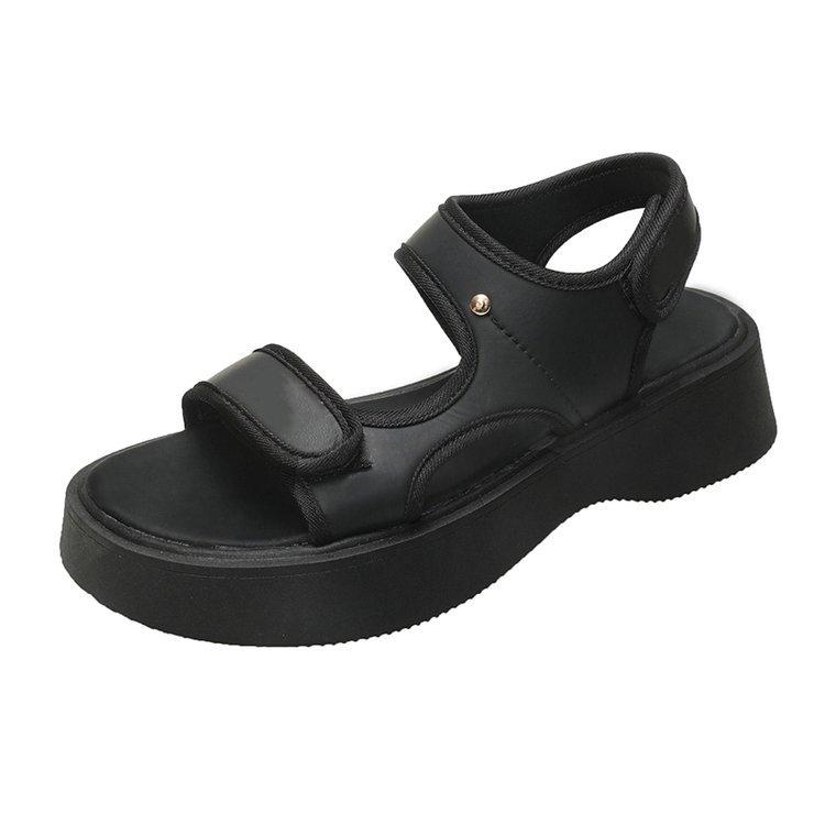 

Platform sandals women s new open-toed casual soft-soled sports Velcro beach sandals in summer 2025 40 чёрный