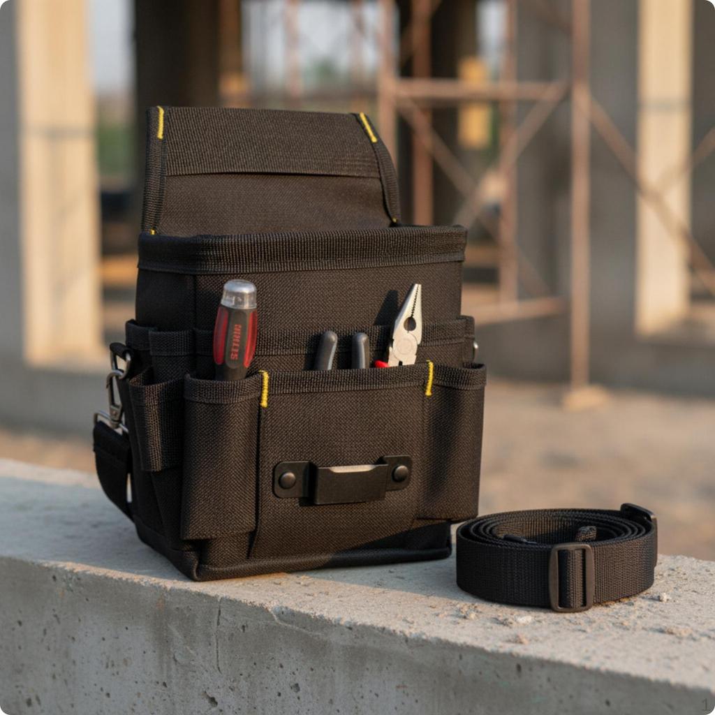 Tool Waist Bag MultiCompartment Belt Pouch Adjustable Utility for Electricians,