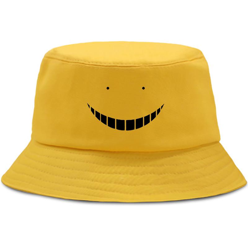 Anime Assassination Classroom Letní klobouk Dámské Unisex Panama Bucket Cap Design Ploché hledí Harajuku Bucket Hat Fisherman Hat