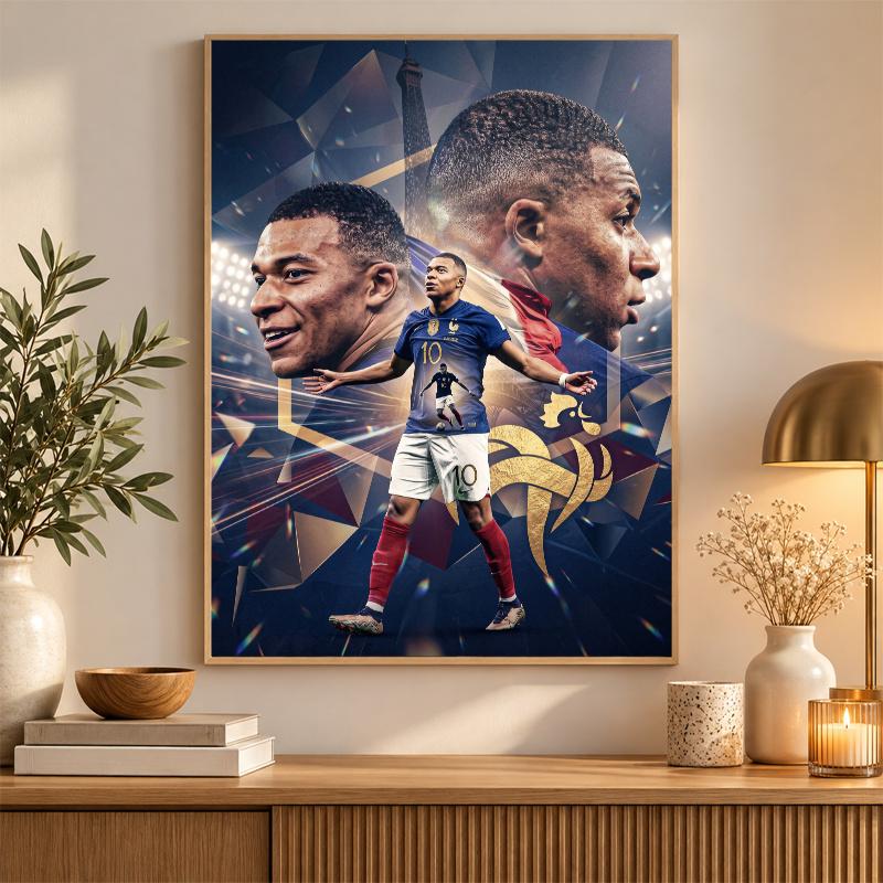 Kylian Mbappe Diamond Painting Kit 5D Full Drill DIY Diamond Mosaic Wall Art Home Decor