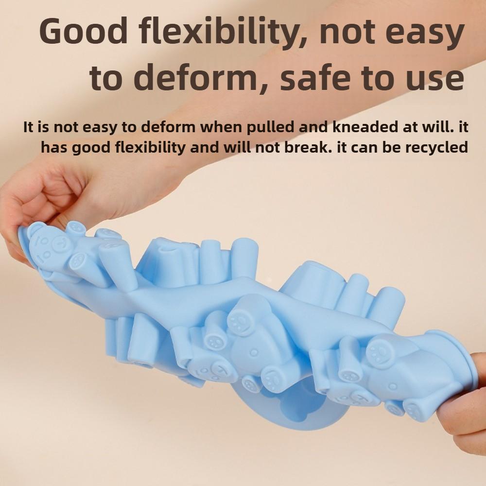 Silicone Lovely Bear Cake Mold 7 Holes Animal Cookie Mould Cold and Heat Resistant for Chocolate Candy Fondant Kitchen Supplies