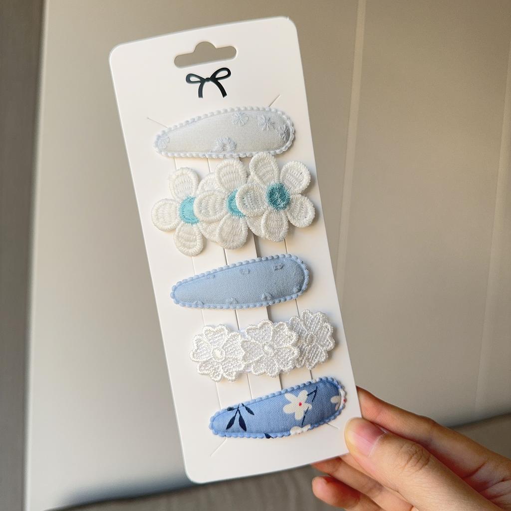 5PCS/Set New Girls Cute Solid Flowers Pattern Hairpins Kids Lovely Hair Clips Barrettes Headband Fashion Hair Accessories