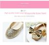 Aisha Gold Crystal Girls' Soft Flat Dance Dress Shoes - Princess Style