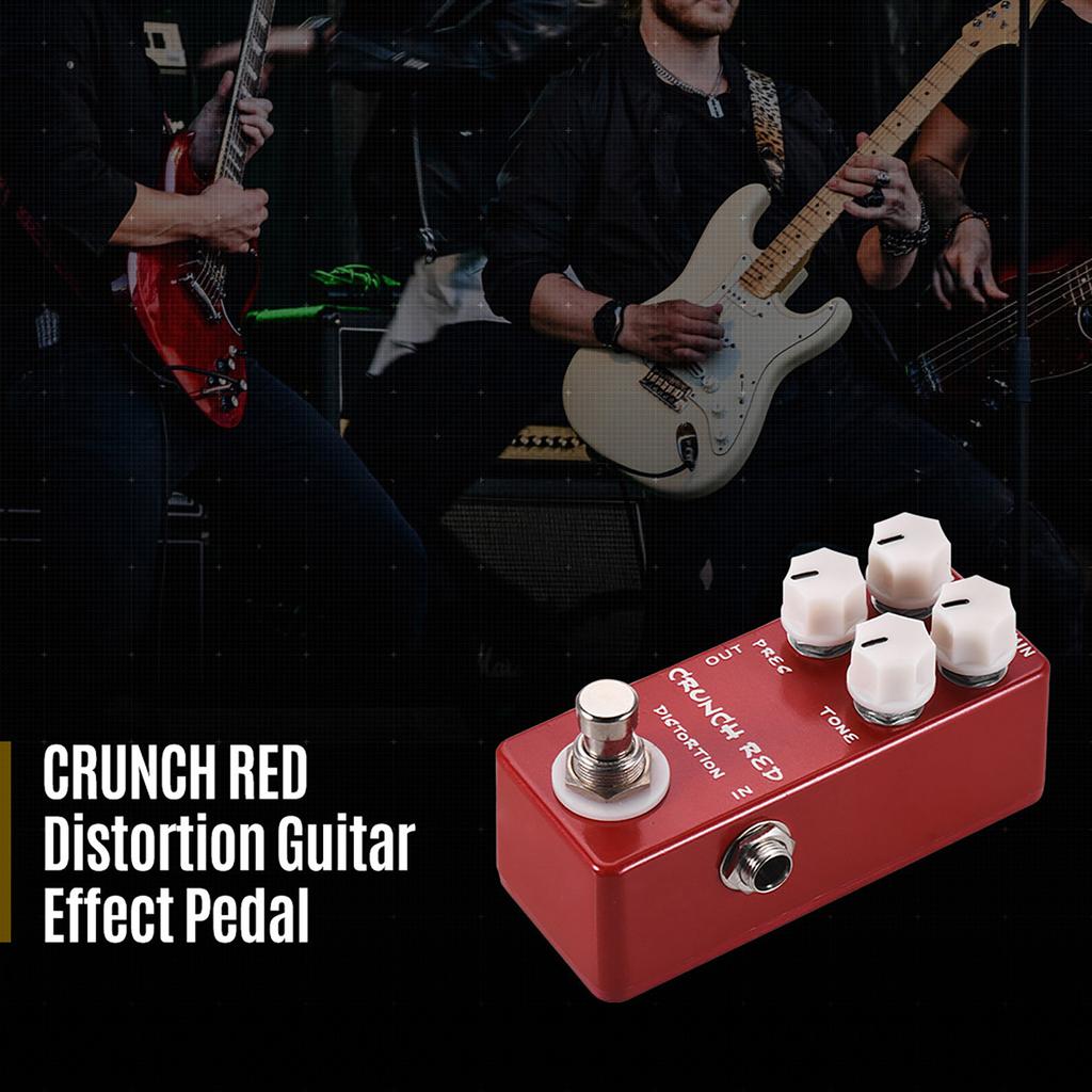 MOSKYAudio CRUNCH RED Distortion Guitar Effect Pedal Full Metal Shell True Bypass