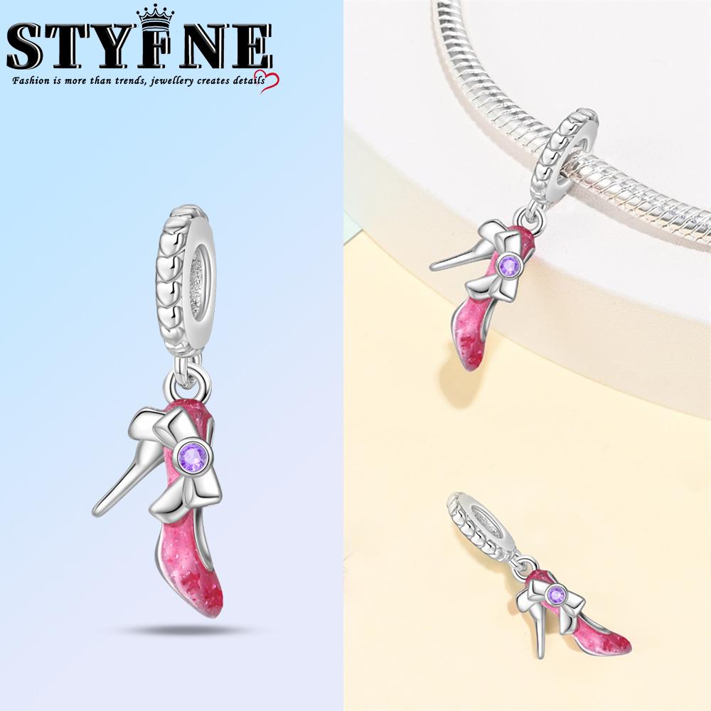 Exquisite Copper Ballet Dance Shoes High Top Canvas Shoe High Heels Charms Beads Fit Diy Bracelet Fine Birthday Jewelry Gift