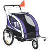 Baby Bike Trailer with 5 Point Harness, Steel Frame, Reflectors, Safety Flag, Hitch Coupler, Purple