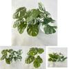 Grünes Künstliches Monstera-Blatt 7 Köpfe für Hawaiianische Party-Dekoration Home Styling