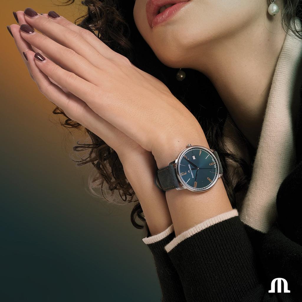 [Maurice Lacroix] Elios Date Quartz 40mm Leather Strap EL1118-SS001-620-5