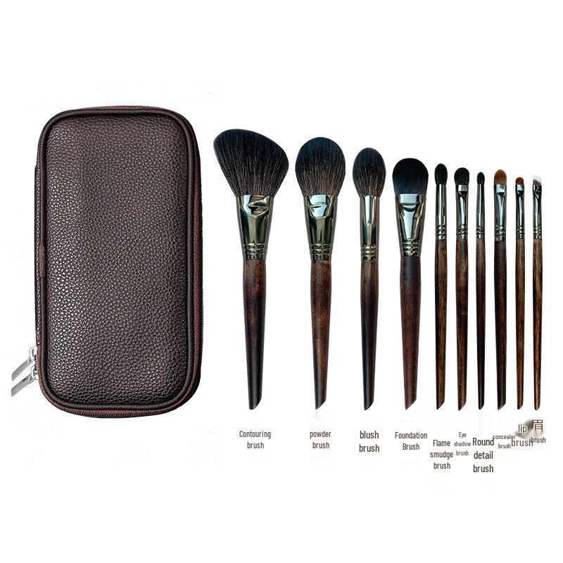 12-Piece Mini Portable Makeup Brush Set with Fiber Bristles: Powder & Eyeshadow Brushes, Complete Beauty Tool Kit.