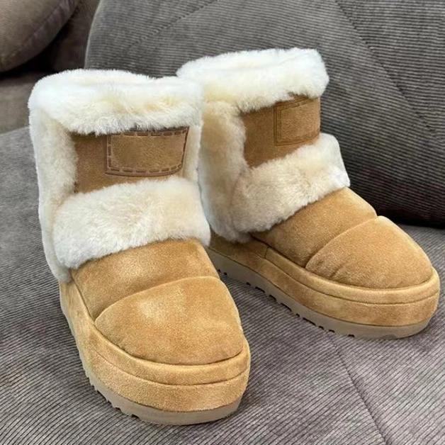 2024 Hot Sale Ladies Shoes Slip-on Women's Boots Fashion Short Plush Daily Boots Women Winter Round Toe Keep Warm Snow Boots