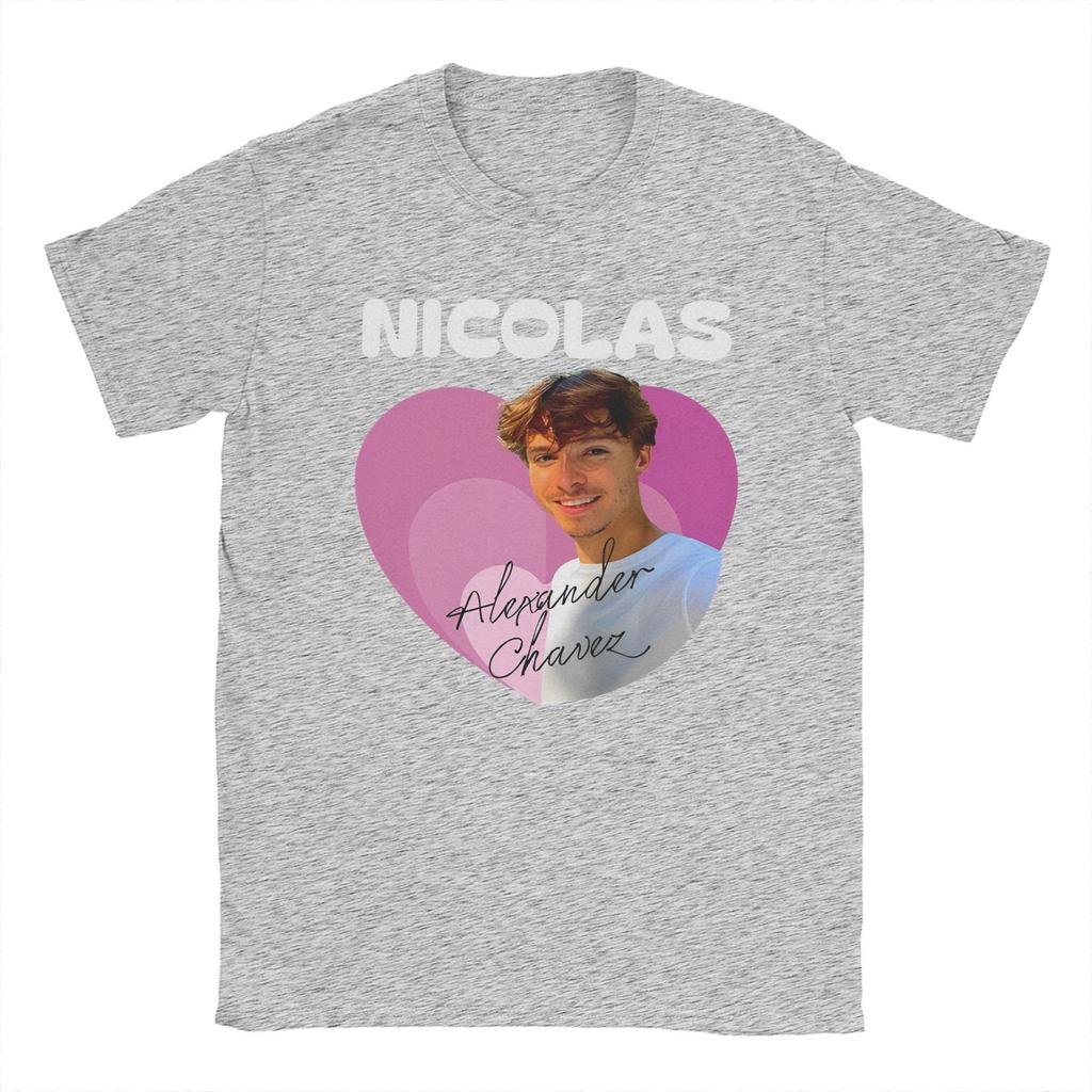 Men's Nicholas Alexander Chavez Pink Love T Shirts Graphic Actor Clothes Vintage Short Sleeve Round Neck Tees Printed T-Shirts