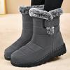 Bottes d'hiver épaisses pour femme, doublées de polaire, chaudes, bottines d'extérieur décontractées, bottes de neige tendance, chaussures de marche à la mode