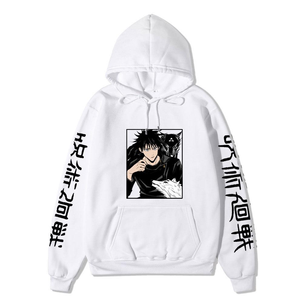 Japanese Anime Hoodie Sweatshirt Jujutsu Kaisen Satoru Gojo Anime Print Soft Fleece Warm Long Sleeve Hooded Sweatshirt