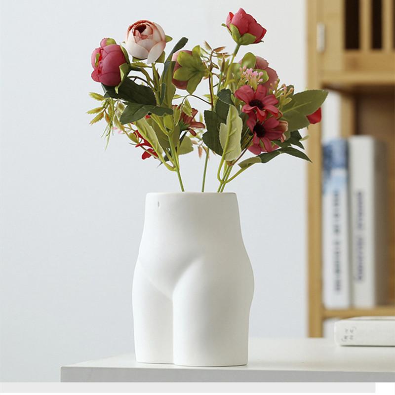 Ceramic Human Body Shape Vase Nude Naked Girl Butt Ceramic Flower Vase Flower Arrangement Modern Home Creative Decoration