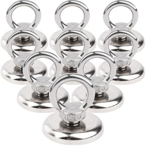 BOCHUANG 9-Piece Super Strong Magnetic Hooks, 36mm Diameter, Powerful Magnetic Hooks, Vertical Load Capacity 45kg, Super Strong Magnetic Hooks, Magnet