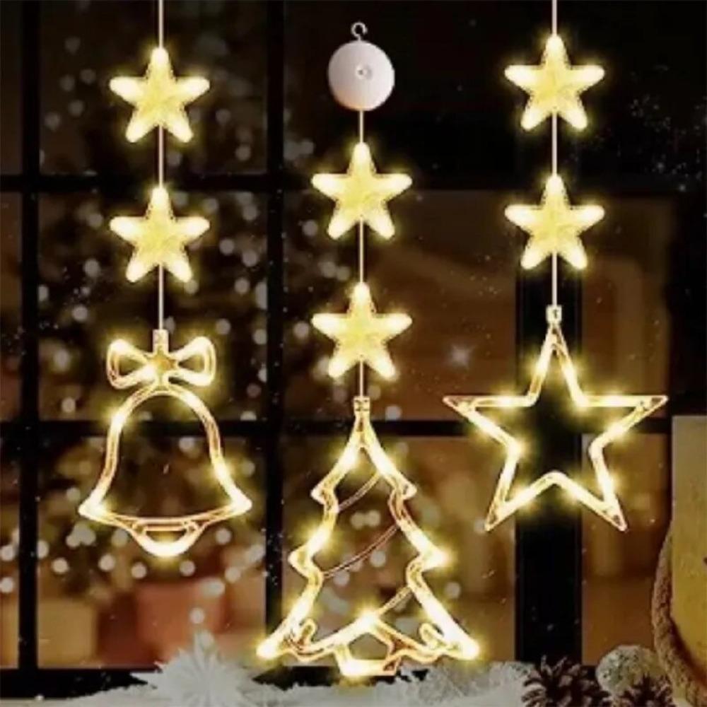 LED Christmas Sucker Light Fairy String Lights Hanging Lamp 2024 Star Lamp  Holiday Wedding Party