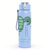 1PC Palm Tree Green Minimalist Landscape Print 750ml colorful plastic sports water bottle leakproof pop up lid with straw for outdoor work home use