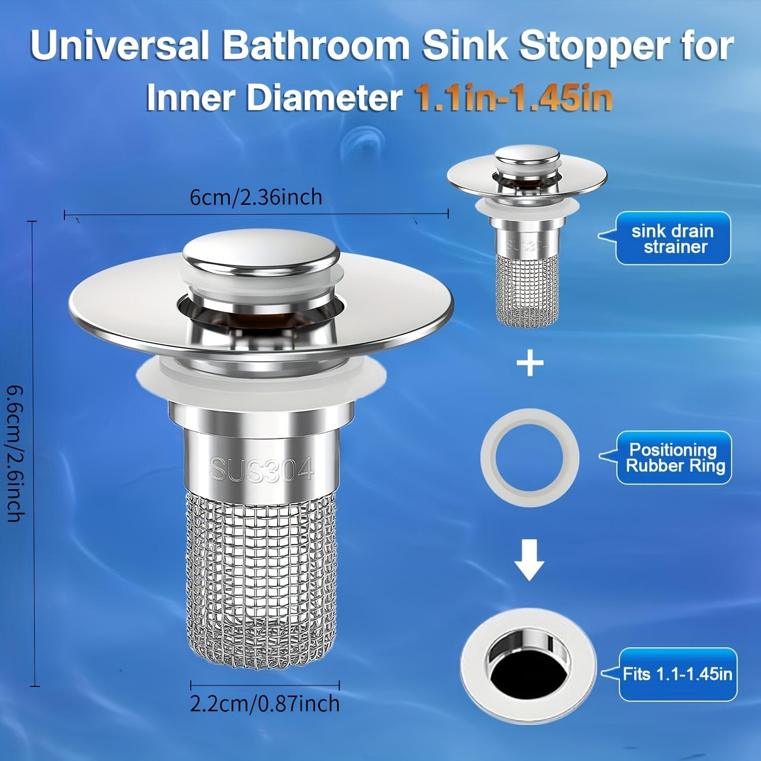 Stainless Steel Pop-up Sink Drain Filter with Removable Basket