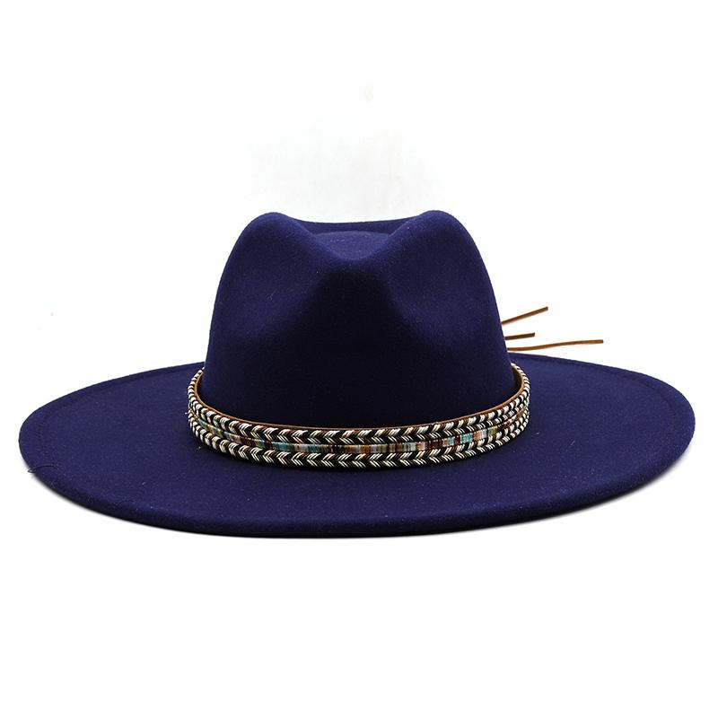 Toamnă iarnă bărbați fedoras pălărie de fetru pentru femei sombrero jazz pălărie melon pentru bărbați pălării de top vintage în aer liber cu bor mare 9,5 cm