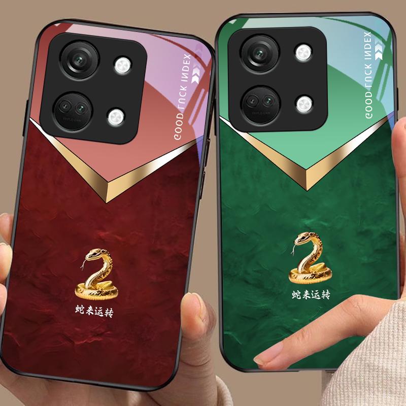 Schlangen Kommen Zu Für OnePlus Nord 3 5 6T 7 Pro 8 12 10T Reno8 Lite 5G 10R Nord N30 Hartschale Gehärtetes Glas Handyhülle Schwarz